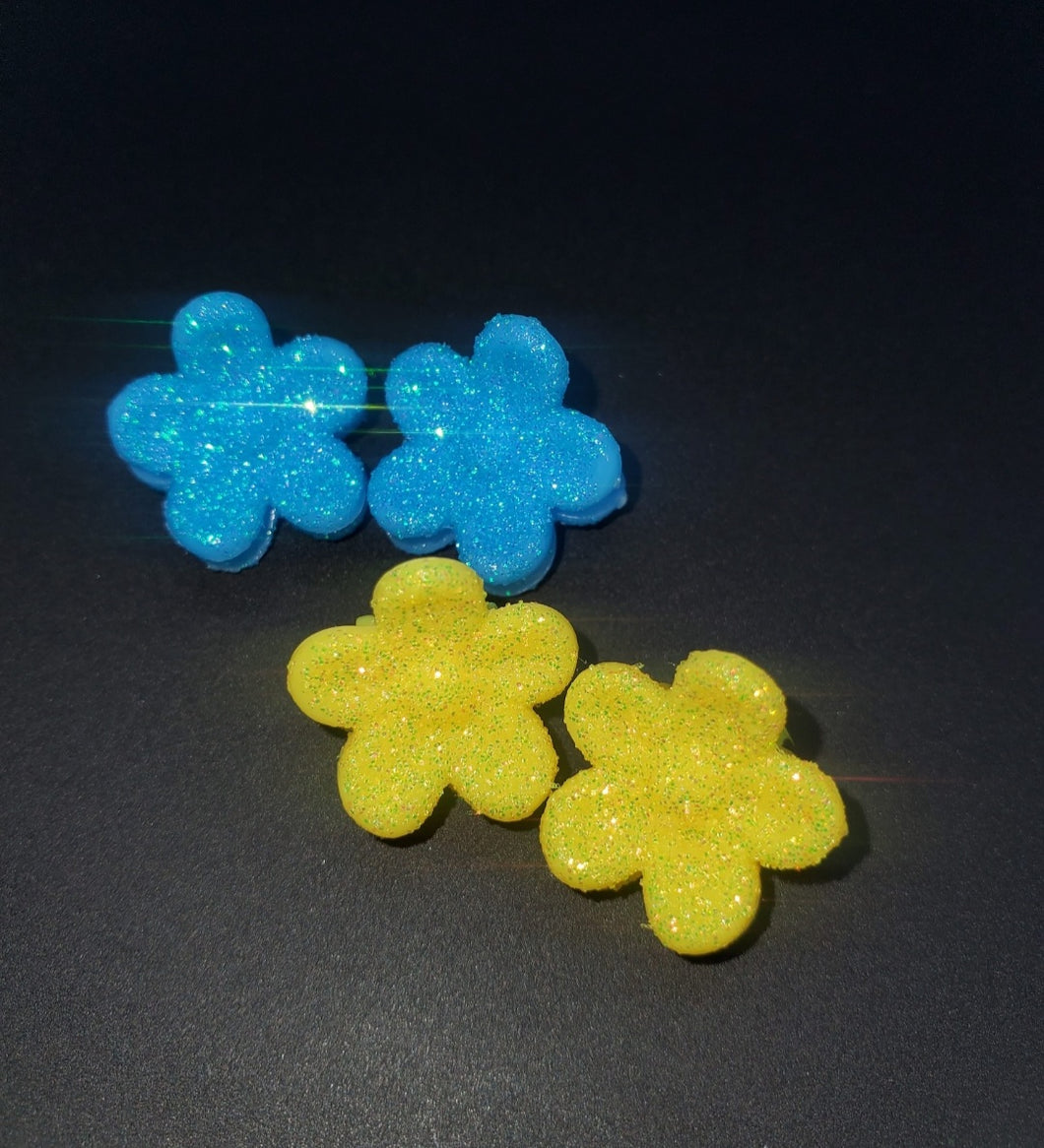 Handmade Flower Glitter Hair Clips
